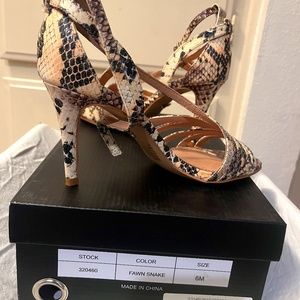 Hal Rubenstein Fawn Snake Shoes, leather